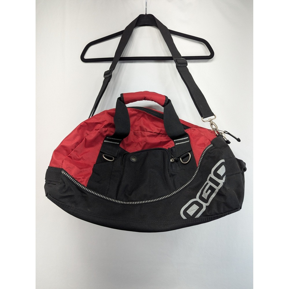 Ogio Half Dome Duffel Bag Red Black Athletic Gym Sports Travel Weekend Bag